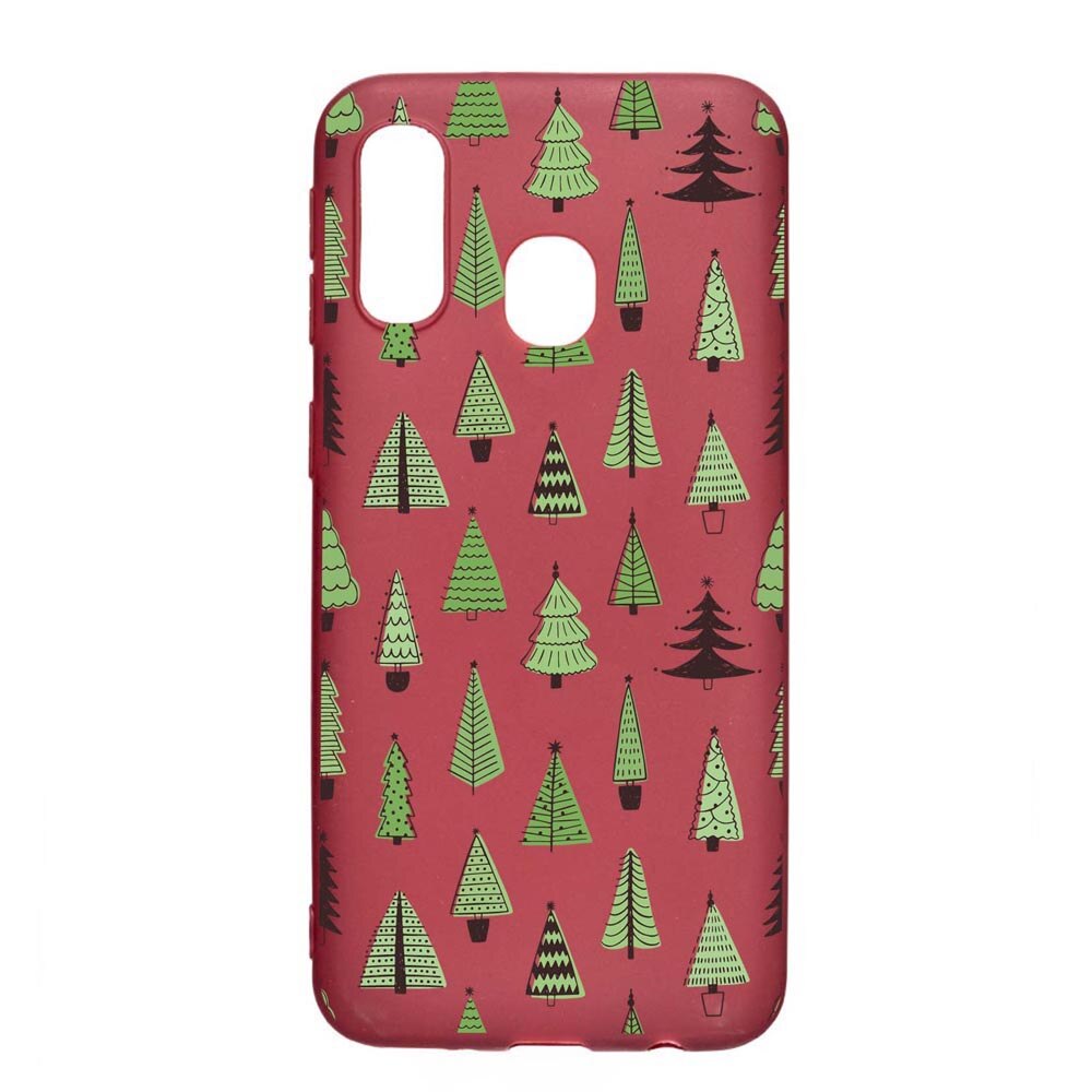 Husa Silicon Compatibila cu Samsung Galaxy A20e, Christmas Tree Shapes, rezistenta la uzura, anti-alunecare, Pomegranate, PG872