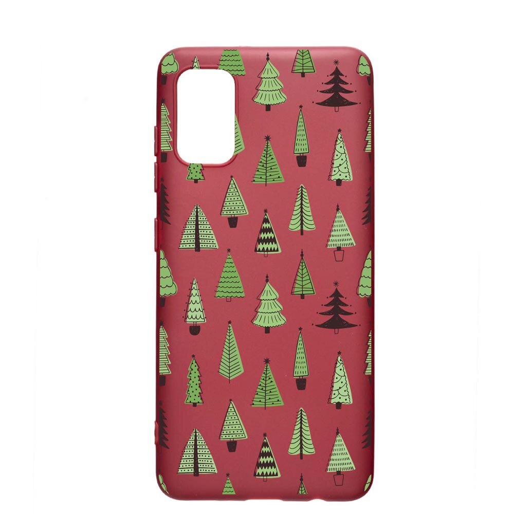 Husa Silicon Compatibila cu Samsung Galaxy A41, Christmas Tree Shapes, rezistenta la uzura, anti-alunecare, Pomegranate, PG872