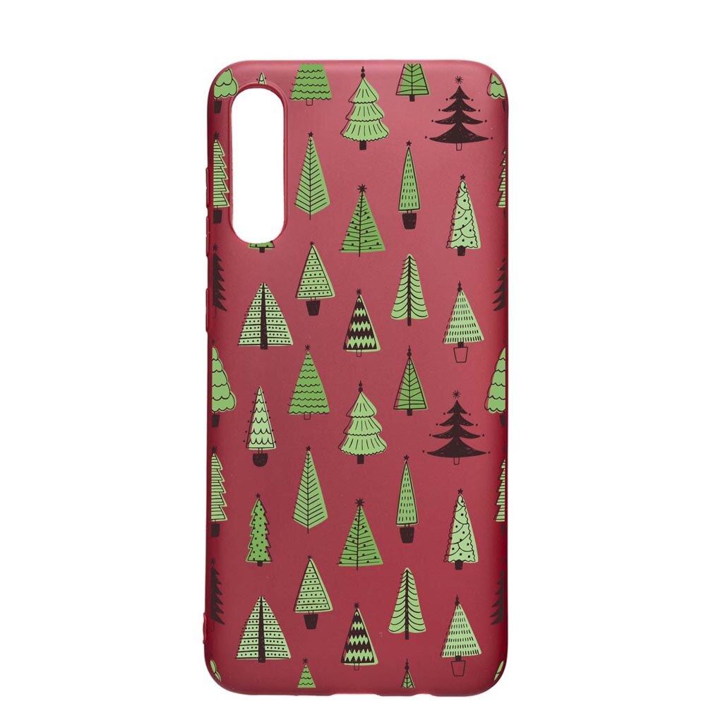 Husa Silicon Compatibila cu Samsung Galaxy A70, Christmas Tree Shapes, rezistenta la uzura, anti-alunecare, Pomegranate, PG872