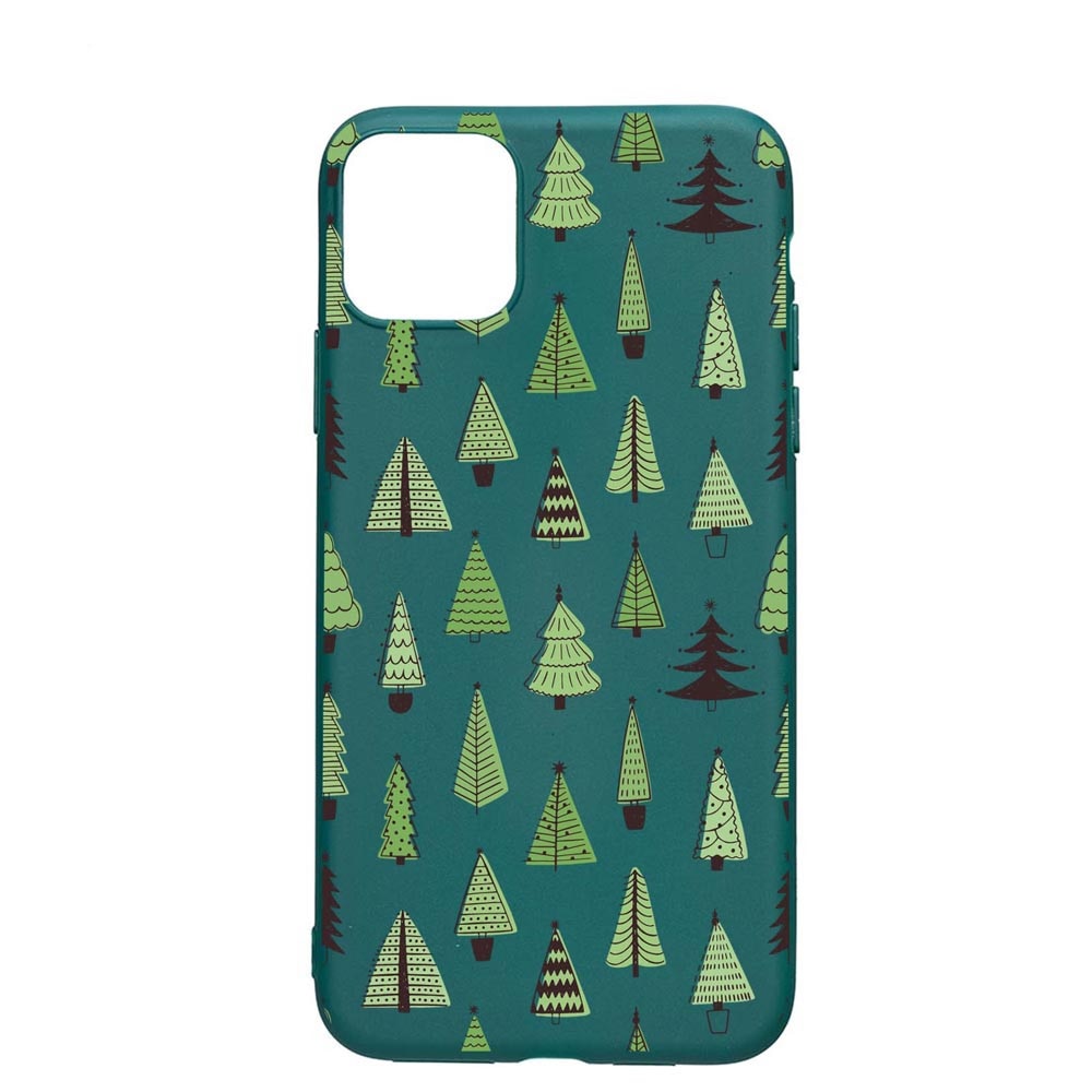 Husa Silicon Compatibila cu Samsung Galaxy A42 5G, Christmas Tree Shapes, rezistenta la uzura, anti-alunecare, ForestGreen, FG872