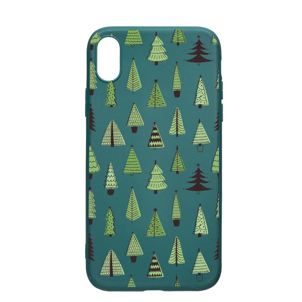 Husa Silicon Compatibila cu Huawei Y6 2019, Christmas Tree Shapes, rezistenta la uzura, anti-alunecare, ForestGreen, FG872