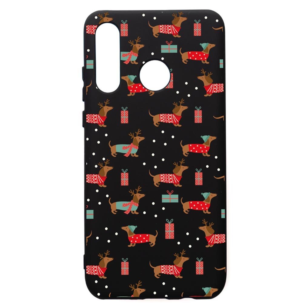 Husa Premium Silicon Compatibila Cu Huawei P30 Lite, Dachsund Christmas, silicon, cu interiorul din material textil, protectie camera, PB871