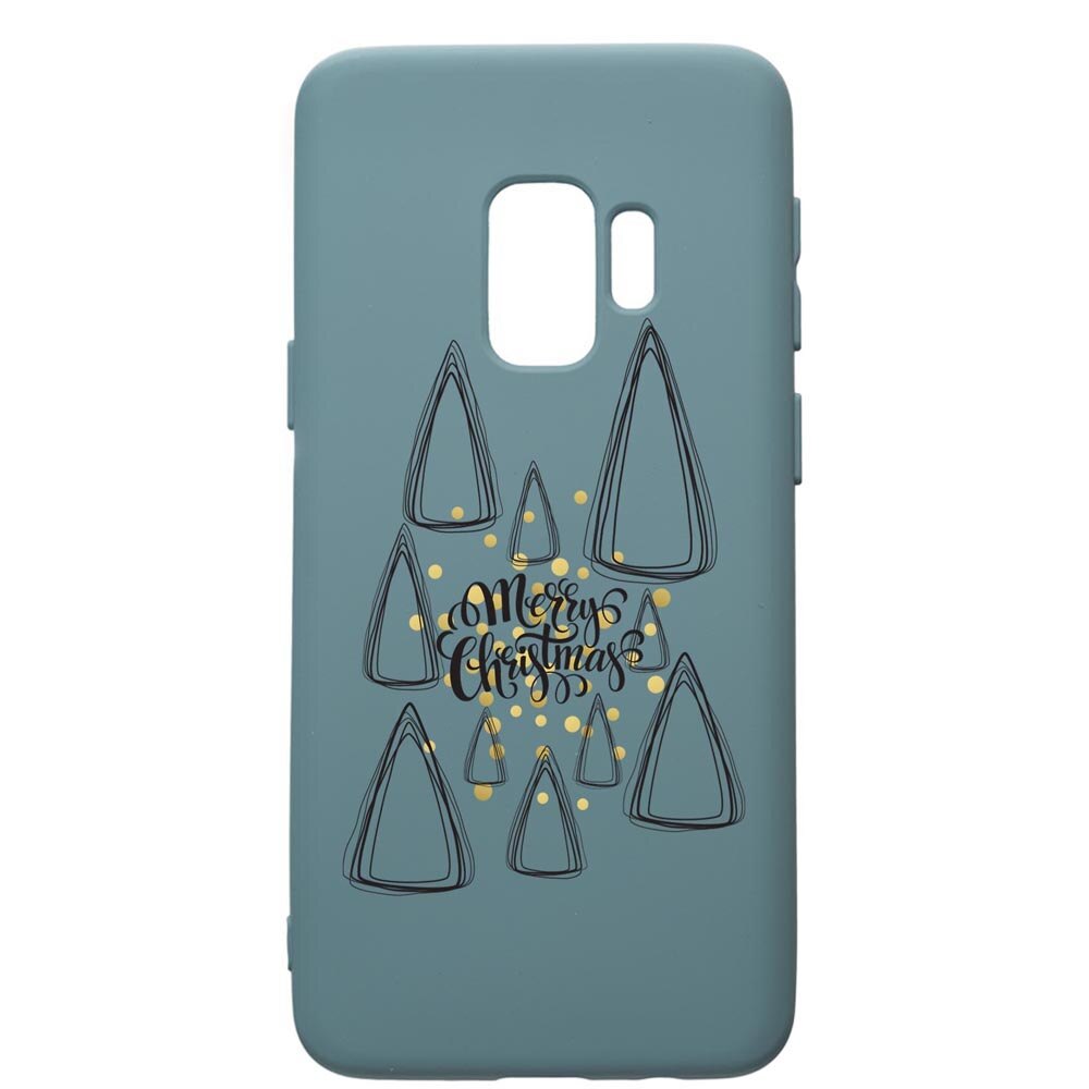 Husa Premium Silicon Compatibila Cu Samsung Galaxy S9, Minimalist Merry Chirstmas, silicon, cu interiorul din material textil, protectie camera, Cornflower, PCF870