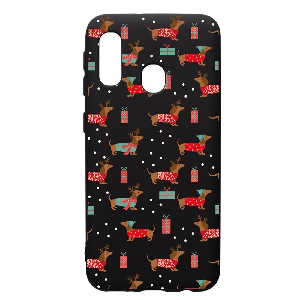 Husa Premium Silicon Compatibila Cu Samsung Galaxy A20E, Dachsund Christmas, silicon, cu interiorul din material textil, protectie camera, PB871