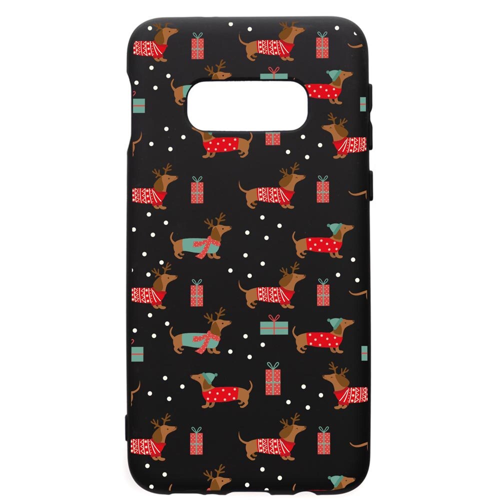 Husa Premium Silicon Compatibila Cu Samsung Galaxy S10E, Dachsund Christmas, silicon, cu interiorul din material textil, protectie camera, PB871