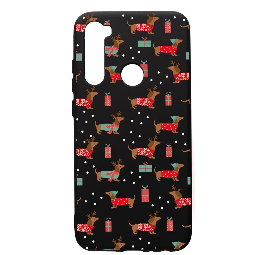 Husa Premium Silicon Compatibila Cu Xiaomi Redmi Note 8, Dachsund Christmas, silicon, cu interiorul din material textil, protectie camera, PB871