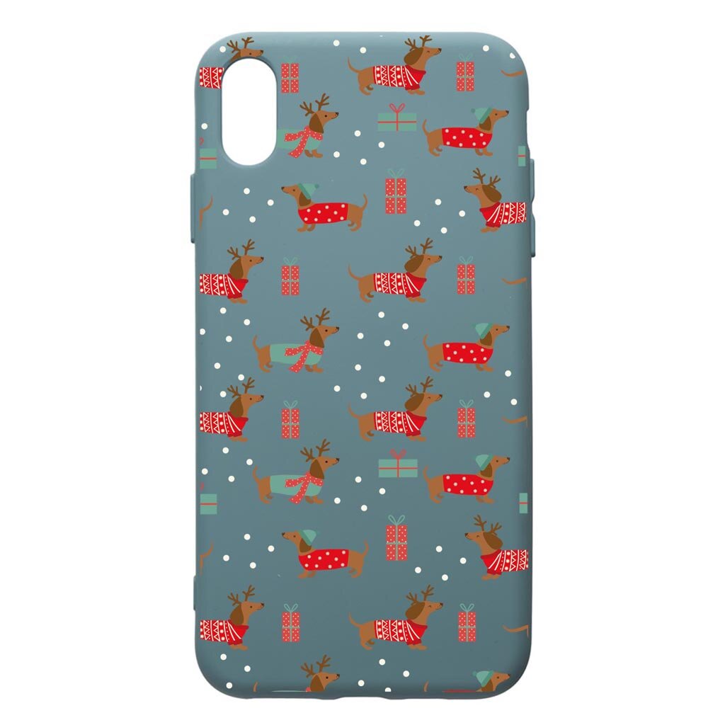 Husa Premium Silicon Compatibila Cu Huawei Y5 2019, Dachsund Christmas, silicon, cu interiorul din material textil, protectie camera, Cornflower, PCF871