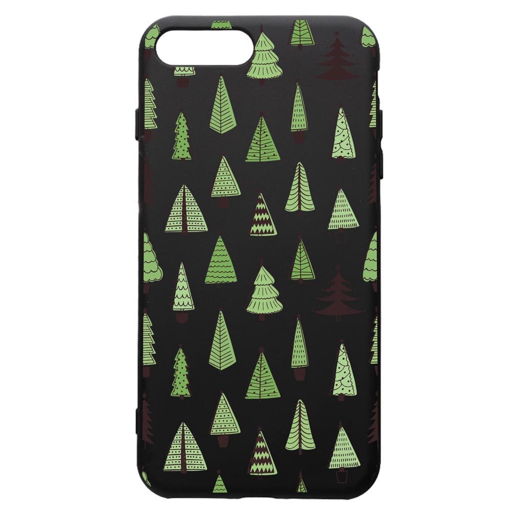 Husa Premium Silicon Compatibila Cu Apple iPhone 8 Plus / iPhone 7 Plus, Christmas Tree Shapes, silicon, cu interiorul din material textil, protectie camera, PB872