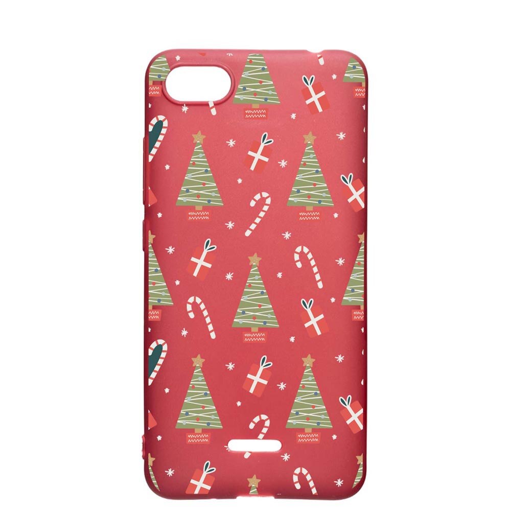 Husa Silicon Compatibila cu Xiaomi Redmi 6A, Christmas Pattern, rezistenta la uzura, anti-alunecare, Pomegranate, PG873