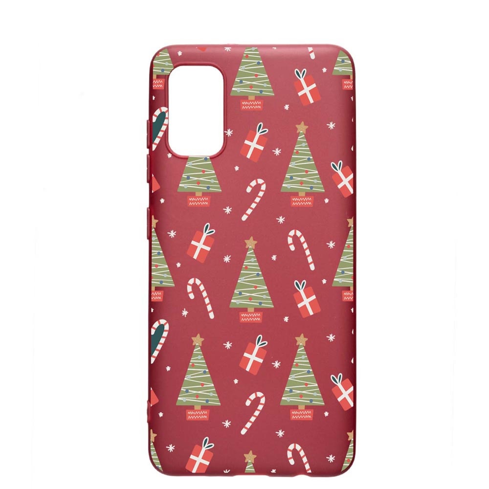 Husa Silicon Compatibila cu Samsung Galaxy S20, Christmas Pattern, rezistenta la uzura, anti-alunecare, Pomegranate, PG873