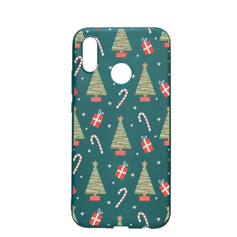 Husa Silicon Compatibila cu Samsung Galaxy A70, Christmas Pattern, rezistenta la uzura, anti-alunecare, ForestGreen, FG873