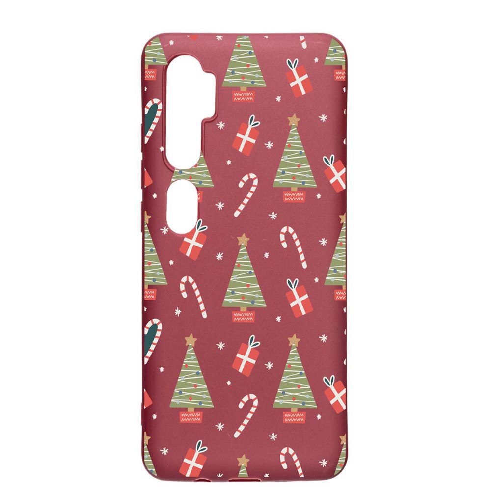 Husa Silicon Compatibila cu Xiaomi Mi Note 10, Christmas Pattern, rezistenta la uzura, anti-alunecare, Pomegranate, PG873