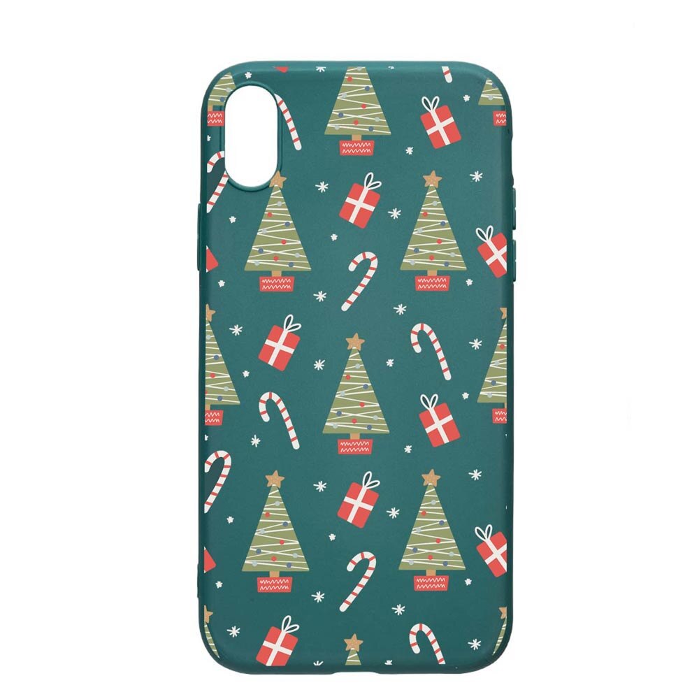 Husa Silicon Compatibila cu Samsung Galaxy A10, Christmas Pattern, rezistenta la uzura, anti-alunecare, ForestGreen, FG873