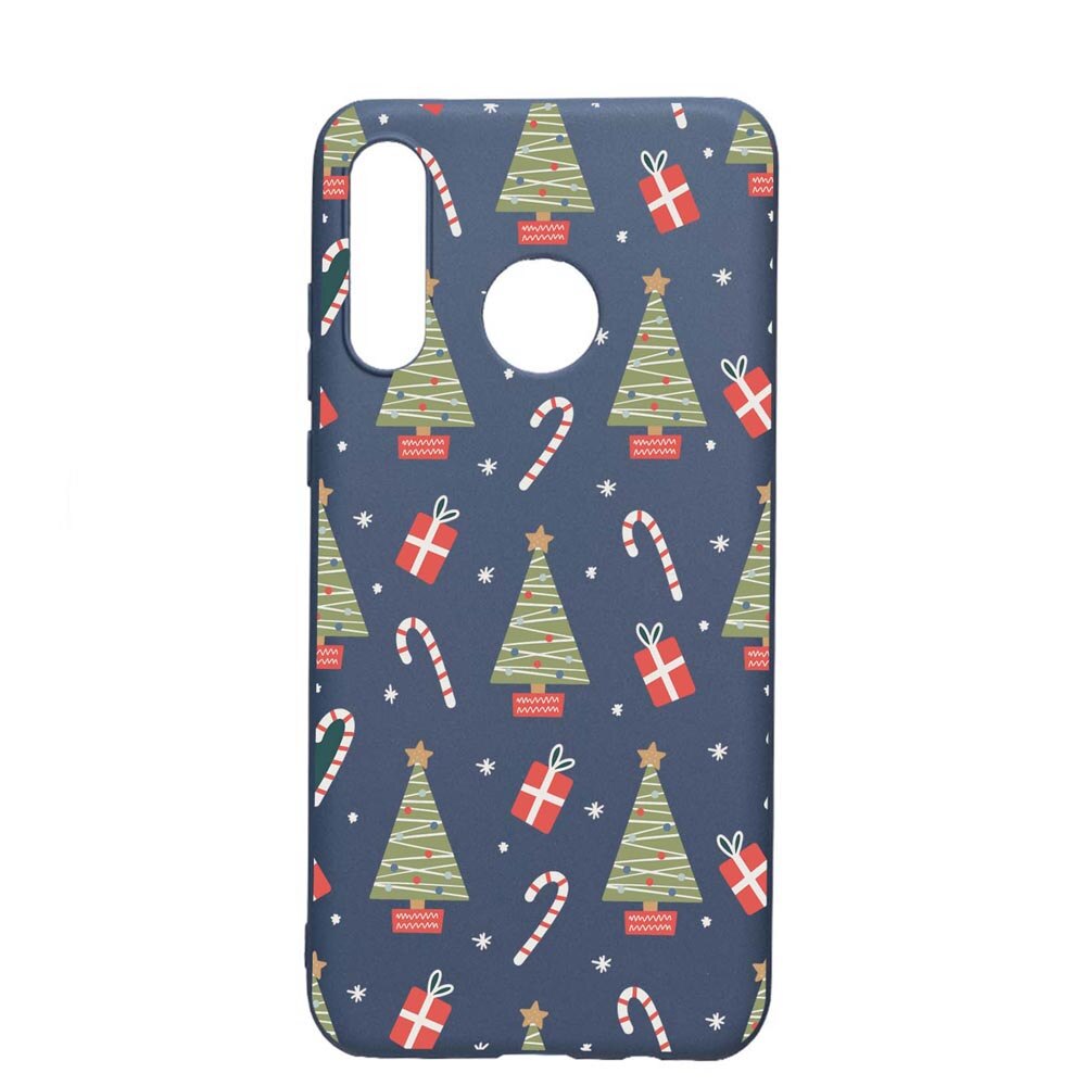 Husa Silicon Compatibila Cu Huawei P30 Lite, Christmas Pattern, rezistenta la uzura, anti-alunecare, AlaskanBlue, AB873