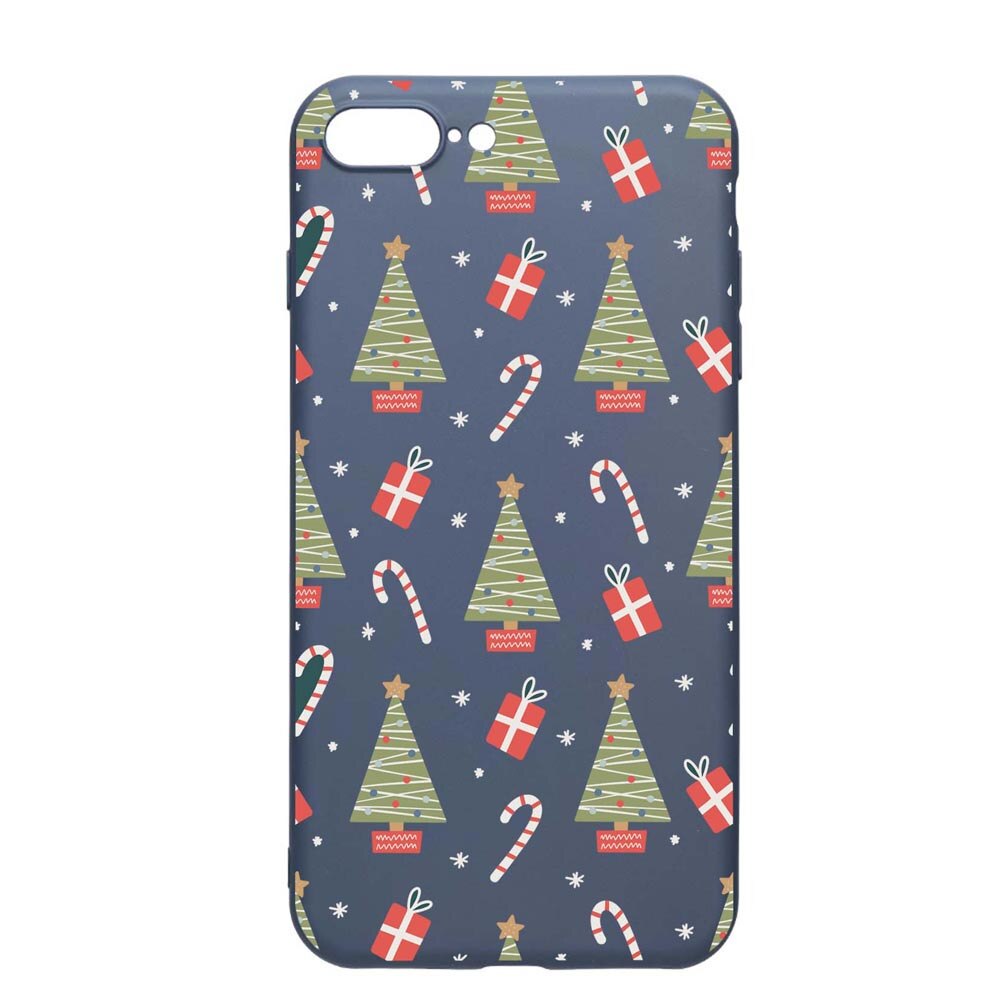 Husa Silicon Compatibila Cu Apple iPhone 8 Plus / 7 Plus, Christmas Pattern, rezistenta la uzura, anti-alunecare, AlaskanBlue, AB873