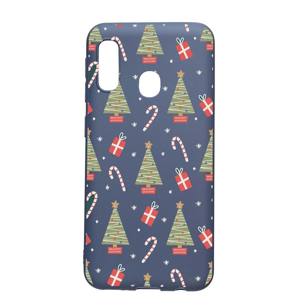Husa Silicon Compatibila Cu Samsung Galaxy A20e, Christmas Pattern, rezistenta la uzura, anti-alunecare, AlaskanBlue, AB873