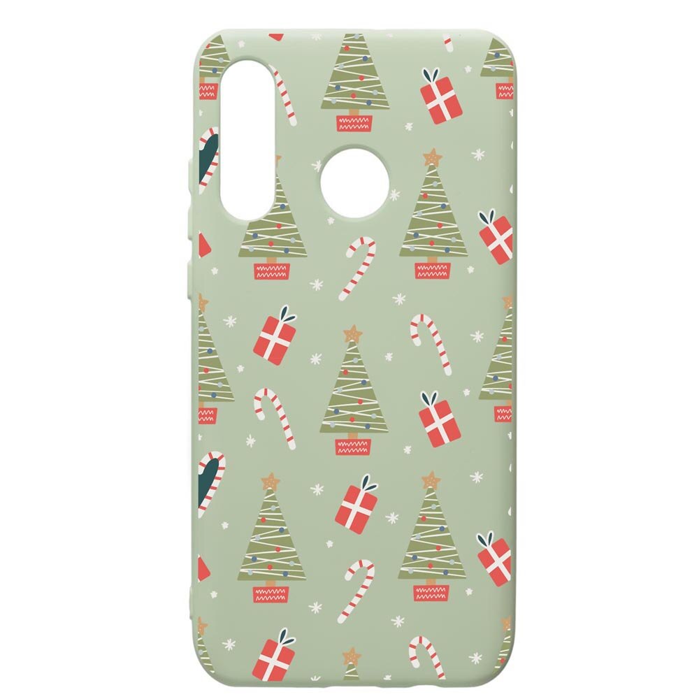 Husa Premium Silicon Compatibila Cu Huawei P40 Lite E / Y7p, Christmas Pattern, cu interiorul din material textil, protectie camera, Beryl, PGR873