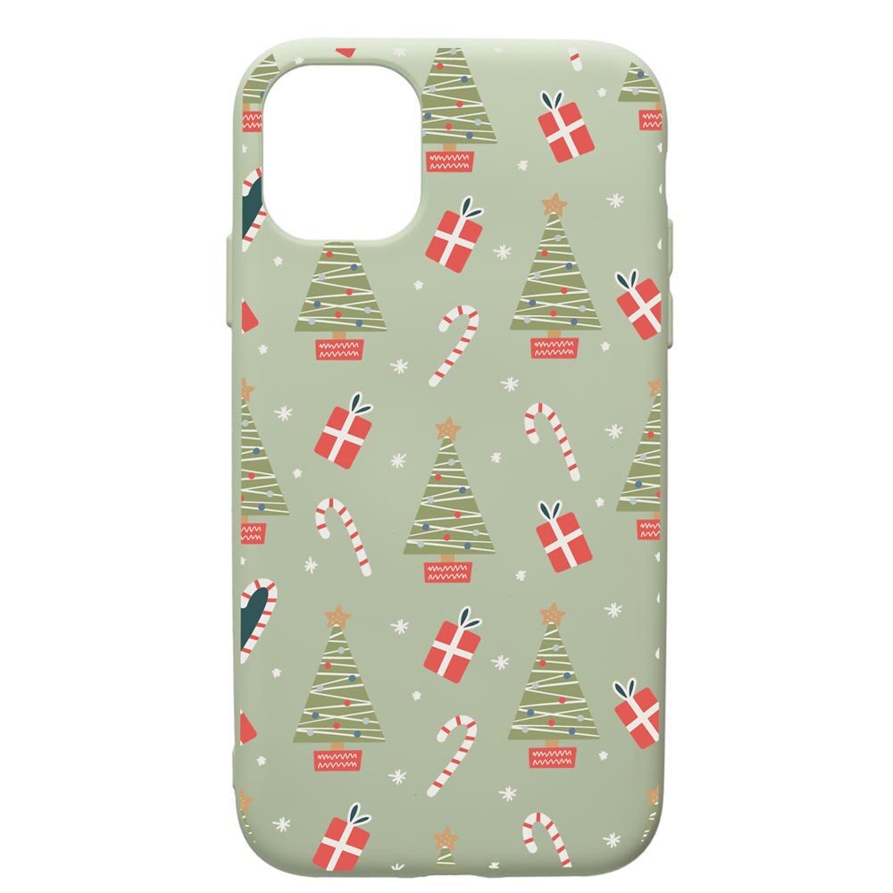 Husa Premium Silicon Compatibila Cu Apple iPhone 12 Pro, Christmas Pattern, cu interiorul din material textil, protectie camera, Beryl, PGR873