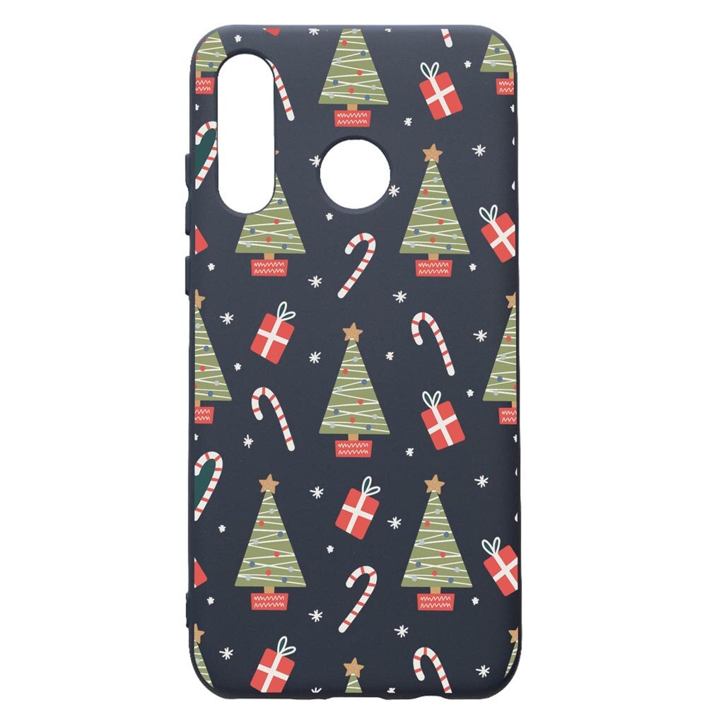 Husa Premium Silicon Compatibila Cu Huawei P30 Lite, Christmas Pattern, cu interiorul din material textil, protectie camera, Alaskan Blue, PAB873