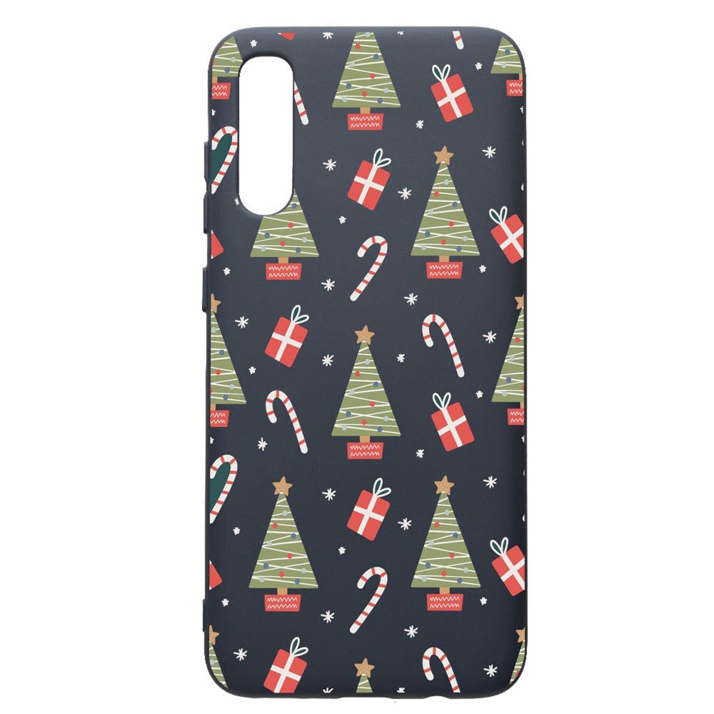 Husa Premium Silicon Compatibila Cu Samsung Galaxy A70, Christmas Pattern, cu interiorul din material textil, protectie camera, Alaskan Blue, PAB873