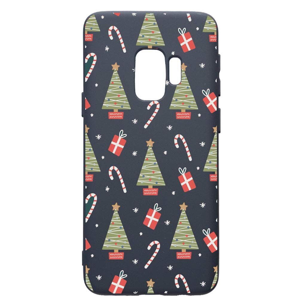 Husa Premium Silicon Compatibila Cu Samsung Galaxy S9, Christmas Pattern, cu interiorul din material textil, protectie camera, Alaskan Blue, PAB873