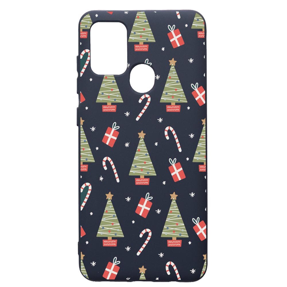 Husa Premium Silicon Compatibila Cu Samsung Galaxy A21S, Christmas Pattern, cu interiorul din material textil, protectie camera, Alaskan Blue, PAB873
