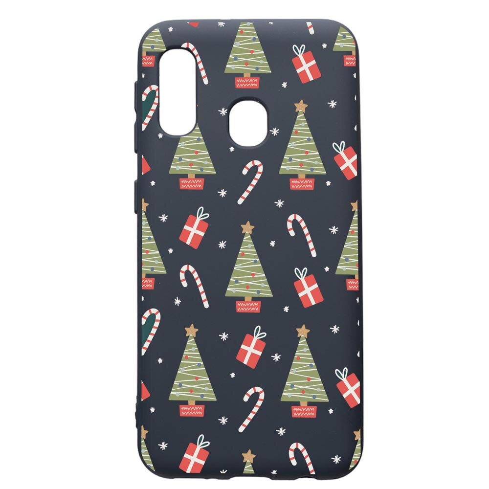 Husa Premium Silicon Compatibila Cu Samsung Galaxy A20E, Christmas Pattern, cu interiorul din material textil, protectie camera, Alaskan Blue, PAB873