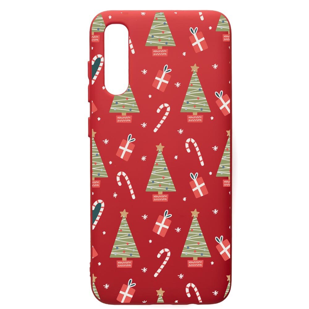 Husa Premium Silicon Compatibila Cu Samsung Galaxy A50, Christmas Pattern, silicon, cu interiorul din material textil, protectie camera, Red, PR873