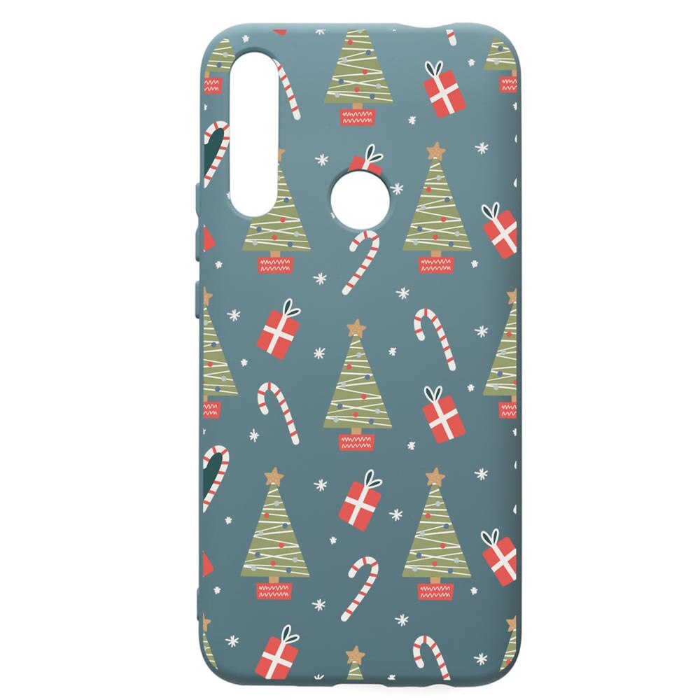 Husa Premium Silicon Compatibila Cu Huawei Y7 2019, Christmas Pattern, silicon, cu interiorul din material textil, protectie camera, Cornflower, PCF873