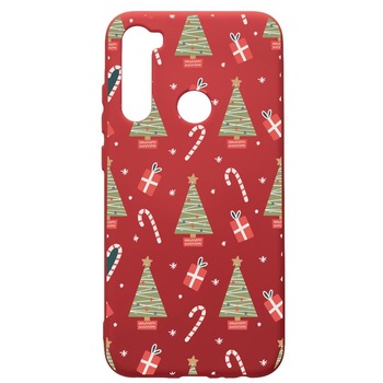 Husa Premium Silicon Compatibila Cu Xiaomi Redmi Note 8, Christmas Pattern, silicon, cu interiorul din material textil, protectie camera, Red, PR873 Husa Premium Silicon Compatibila Cu Xiaomi Redmi Note 8, Christmas Pattern, silicon, cu interiorul din material textil, protectie camera, Red, PR873