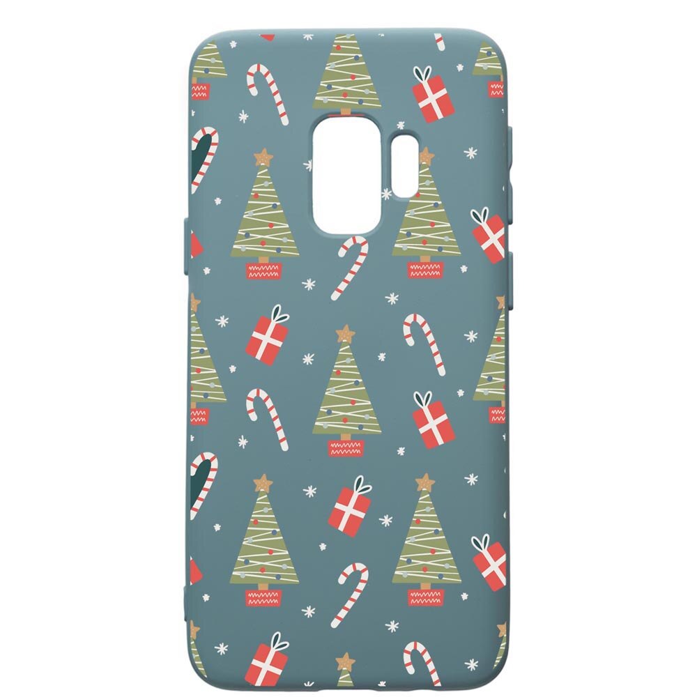 Husa Premium Silicon Compatibila Cu Samsung Galaxy S9, Christmas Pattern, silicon, cu interiorul din material textil, protectie camera, Cornflower, PCF873