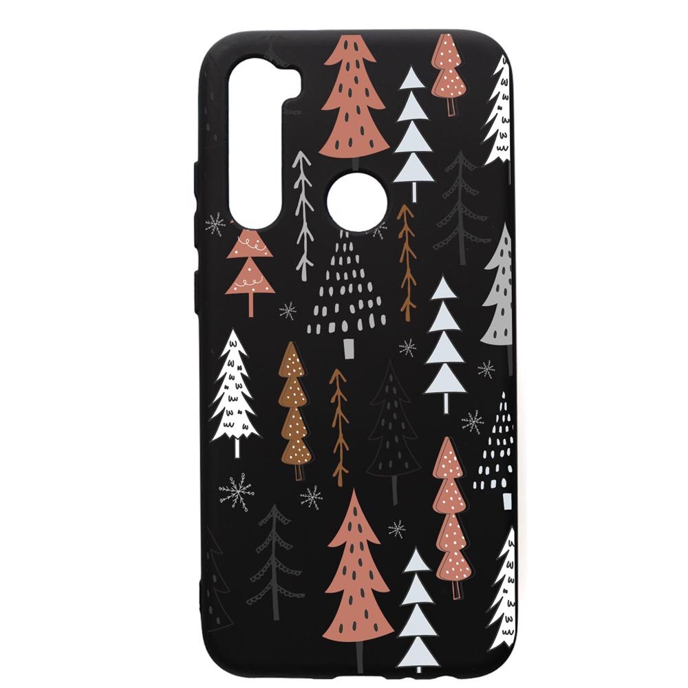 Husa Premium Silicon Compatibila Cu Xiaomi Redmi Note 8, Hand Drawn Christmas Tree, silicon, cu interiorul din material textil, protectie camera, PB875