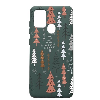 Husa Premium Silicon Compatibila Cu Samsung Galaxy A21S, Hand Drawn Christmas Tree, cu interiorul din material textil, protectie camera, Forest Green, PFG875 Husa Premium Silicon Compatibila Cu Samsung Galaxy A21S, Hand Drawn Christmas Tree, cu interiorul din material textil, protectie camera, Forest Green, PFG875
