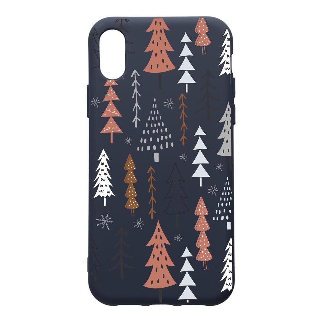 Husa Premium Silicon Compatibila Cu Samsung Galaxy A10, Hand Drawn Christmas Tree, cu interiorul din material textil, protectie camera, Alaskan Blue, PAB875