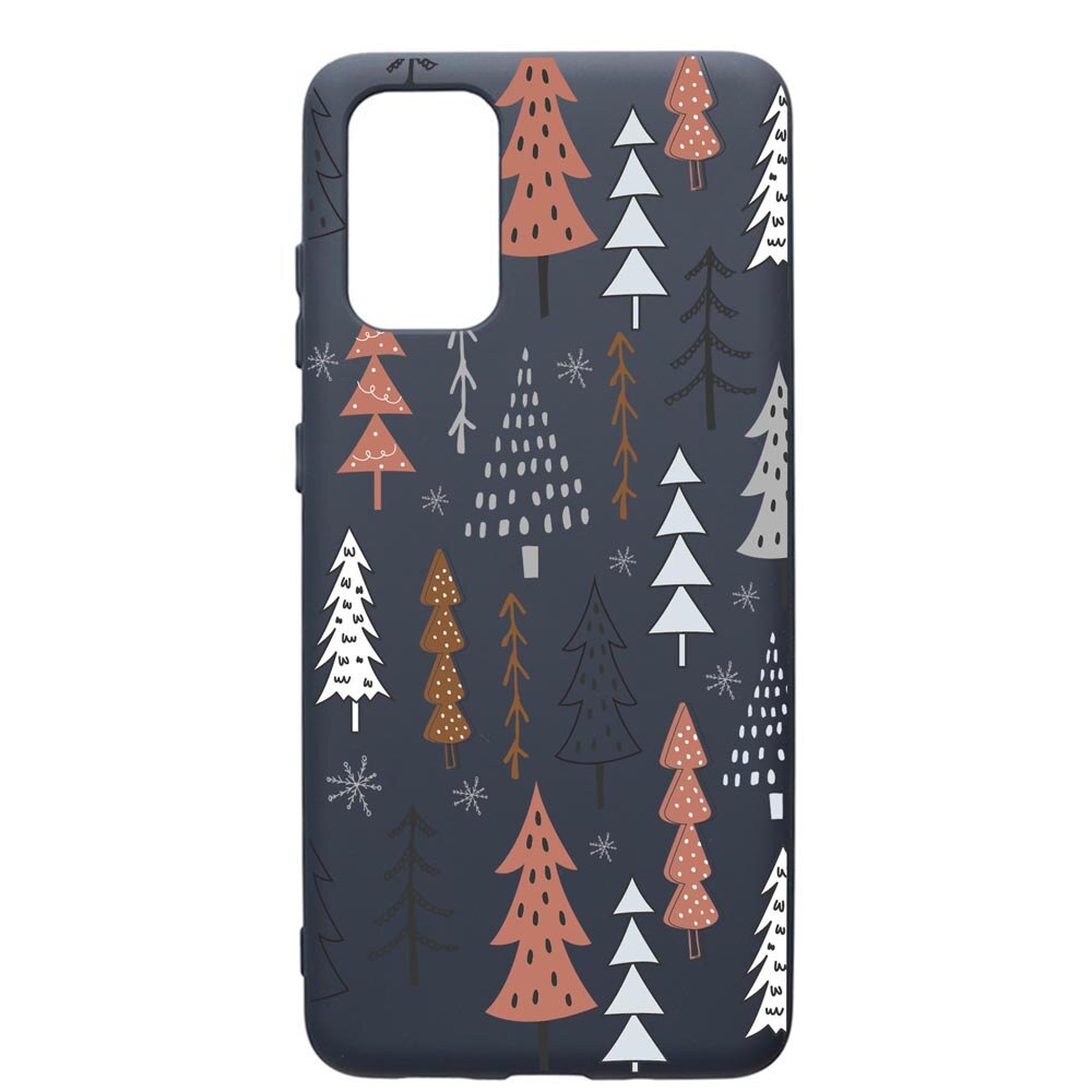 Husa Premium Silicon Compatibila Cu Samsung Galaxy S20 Plus, Hand Drawn Christmas Tree, cu interiorul din material textil, protectie camera, Alaskan Blue, PAB875