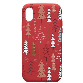 Husa Premium Silicon Compatibila Cu Huawei Y5 2019, Hand Drawn Christmas Tree, silicon, cu interiorul din material textil, protectie camera, Red, PR875 Husa Premium Silicon Compatibila Cu Huawei Y5 2019, Hand Drawn Christmas Tree, silicon, cu interiorul din material textil, protectie camera, Red, PR875