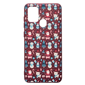 Husa Premium Silicon compatibila cu Samsung Galaxy A21S, Christmas Ornaments, cu interiorul din material textil, protectie camera, Burgundy, PBR876 Husa Premium Silicon compatibila cu Samsung Galaxy A21S, Christmas Ornaments, cu interiorul din material textil, protectie camera, Burgundy, PBR876