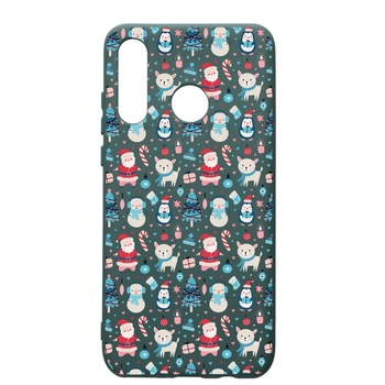 Husa Premium Silicon Compatibila Cu Huawei P30 Lite, Christmas Ornaments, cu interiorul din material textil, protectie camera, Forest Green, PFG876 Husa Premium Silicon Compatibila Cu Huawei P30 Lite, Christmas Ornaments, cu interiorul din material textil, protectie camera, Forest Green, PFG876