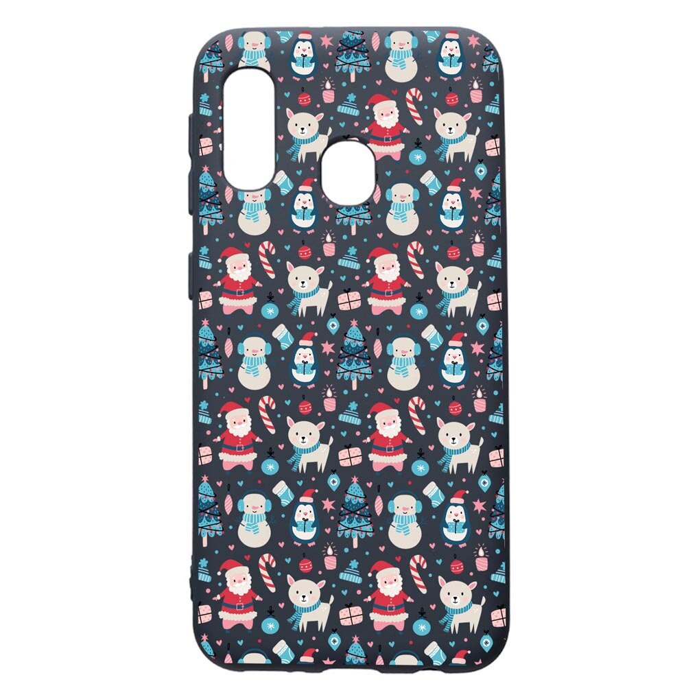 Husa Premium Silicon Compatibila Cu Samsung Galaxy A20E, Christmas Ornaments, cu interiorul din material textil, protectie camera, Alaskan Blue, PAB876