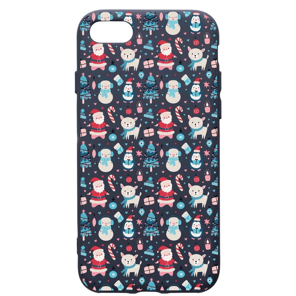 Husa Premium Silicon Compatibila Cu Apple IPhone SE 2 / iPhone 8 / iPhone 7, Christmas Ornaments, cu interiorul din material textil, protectie camera, Alaskan Blue, PAB876