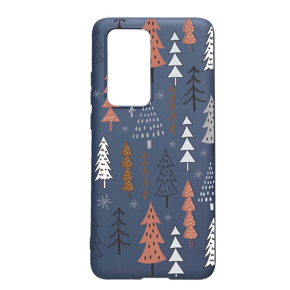 Husa Silicon Compatibila Cu Samsung Galaxy A52 4G, Hand Drawn Christmas Tree, rezistenta la uzura, anti-alunecare, AlaskanBlue, AB875