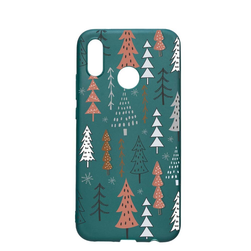 Husa Silicon Compatibila cu Samsung Galaxy A20e, Hand Drawn Christmas Tree, rezistenta la uzura, anti-alunecare, ForestGreen, FG875