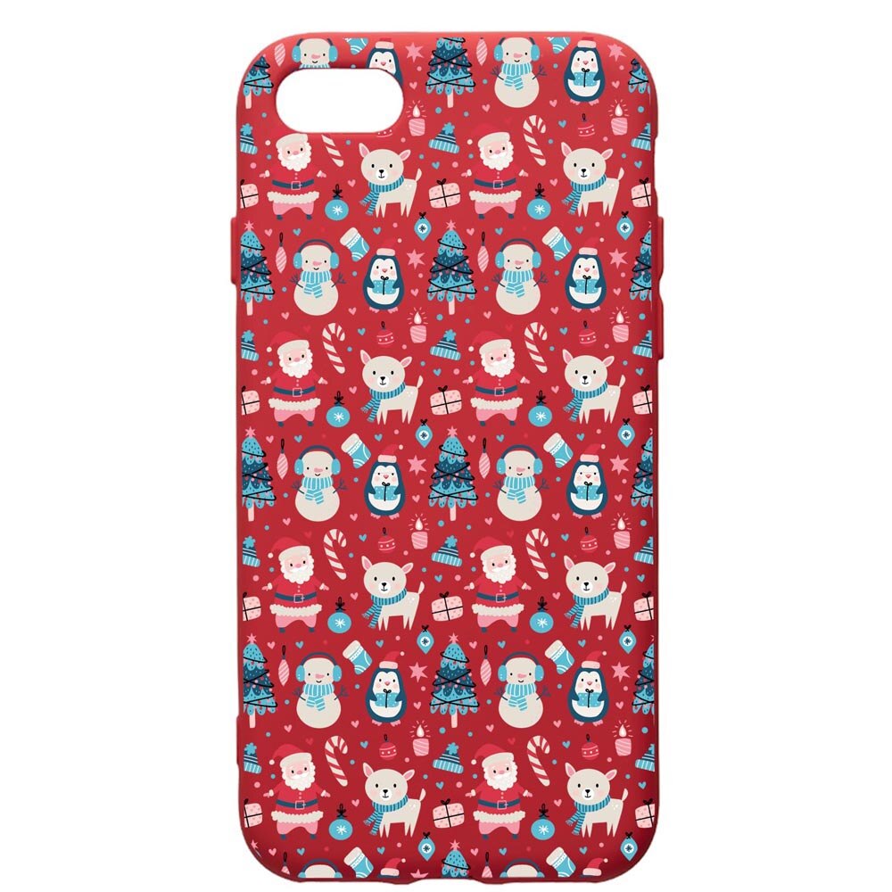 Husa Premium Silicon Compatibila Cu Apple iPhone 8 Plus / iPhone 7 Plus, Christmas Ornaments, silicon, cu interiorul din material textil, protectie camera, Red, PR876