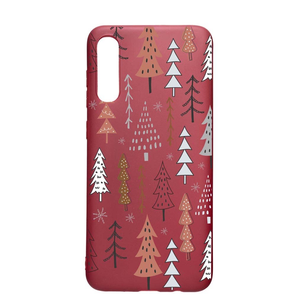 Husa Silicon Compatibila cu Samsung Galaxy A30S, Hand Drawn Christmas Tree, rezistenta la uzura, anti-alunecare, Pomegranate, PG875