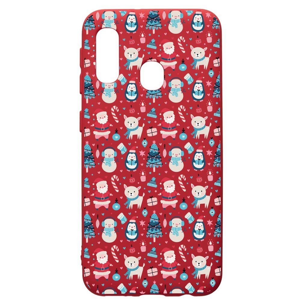 Husa Premium Silicon Compatibila Cu Samsung Galaxy A40, Christmas Ornaments, silicon, cu interiorul din material textil, protectie camera, Red, PR876