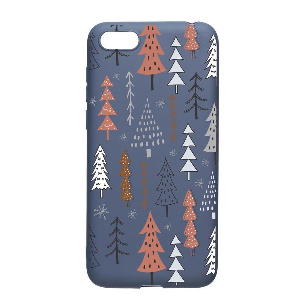 Husa Silicon Compatibila Cu Apple iPhone 6S / 6, Hand Drawn Christmas Tree, rezistenta la uzura, anti-alunecare, AlaskanBlue, AB875