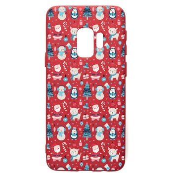 Husa Premium Silicon Compatibila Cu Samsung Galaxy S9, Christmas Ornaments, silicon, cu interiorul din material textil, protectie camera, Red, PR876 Husa Premium Silicon Compatibila Cu Samsung Galaxy S9, Christmas Ornaments, silicon, cu interiorul din material textil, protectie camera, Red, PR876