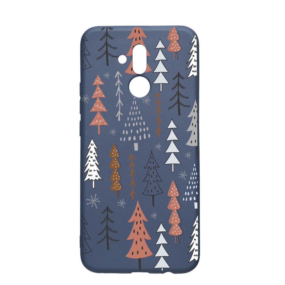 Husa Silicon Compatibila Cu Huawei Mate 20 Lite, Hand Drawn Christmas Tree, rezistenta la uzura, anti-alunecare, AlaskanBlue, AB875