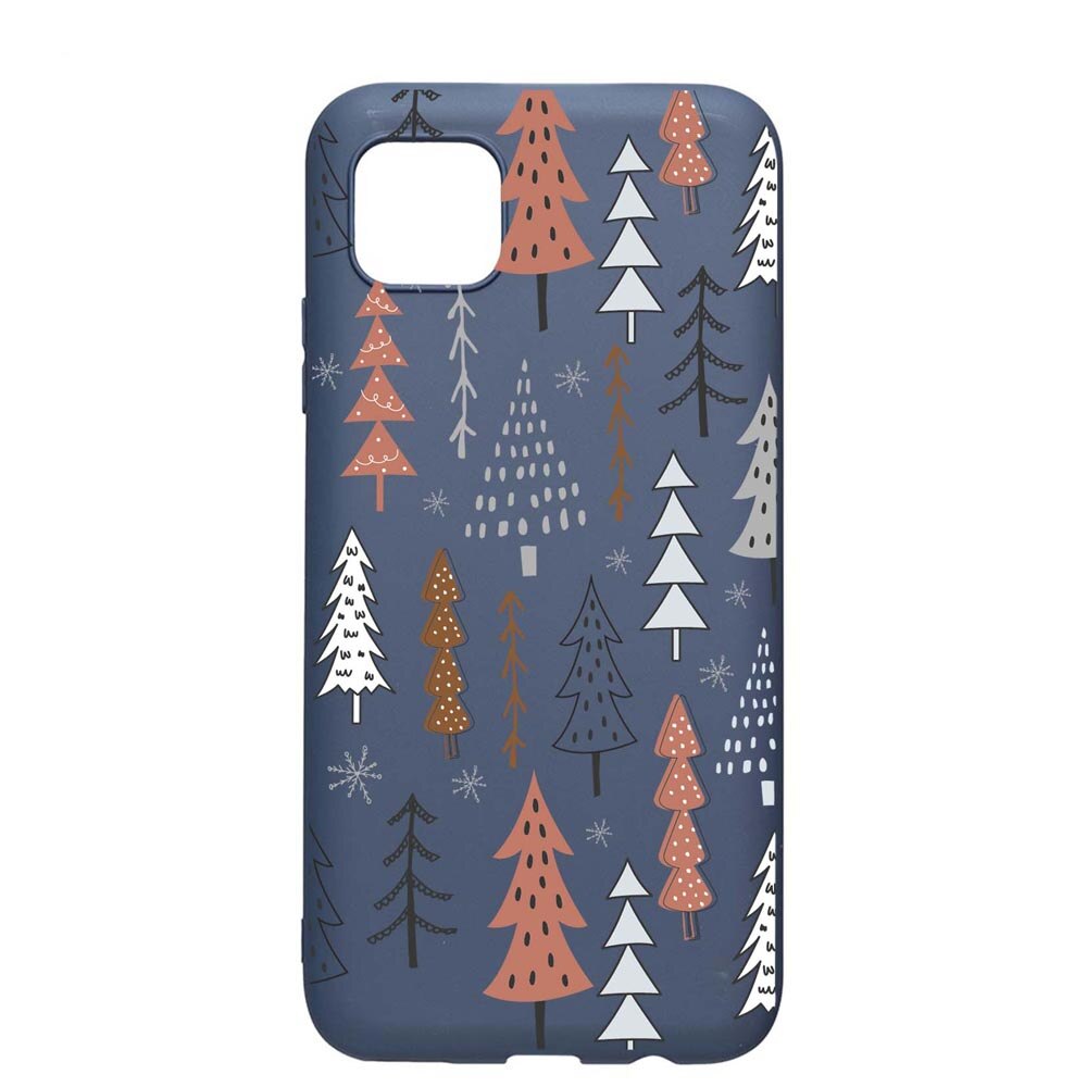 Husa Silicon Compatibila Cu Apple iPhone 11 Pro Max, Hand Drawn Christmas Tree, rezistenta la uzura, anti-alunecare, AlaskanBlue, AB875