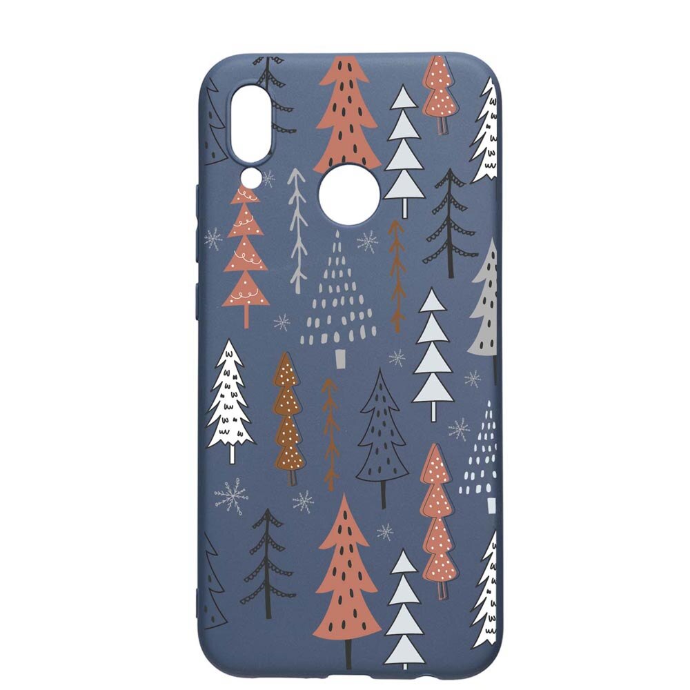 Husa Silicon Compatibila Cu Samsung Galaxy A20, Hand Drawn Christmas Tree, rezistenta la uzura, anti-alunecare, AlaskanBlue, AB875